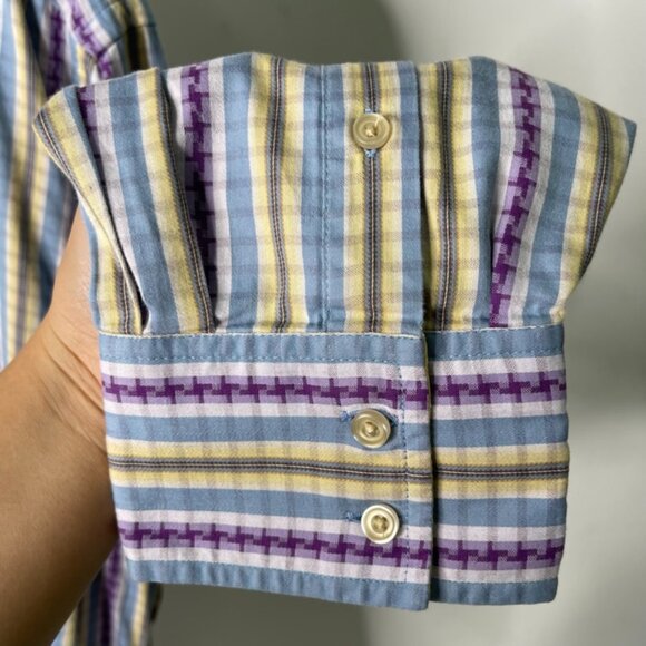 Robert Graham Men's Multicolor Striped Long Sleeve Button Down Shirt Size 2XL - Picture 4 of 10